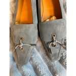 Tod's Bowed Eye Moc Suede Loafer Flats Pale Blue Women's Size 37.5 Photo 2