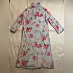 Miss Elaine floral print zip front robe NWOT Blue Photo 1