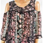 Ny Collection Women's 3/4 Sleeve Floral Cold Shoulder Blouse Large Photo 0