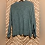 Loft  Women's Textured Stitch Henley Green Sweater,VNeck,Size M,Great Condition Photo 3