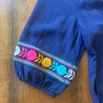 Pioneer Woman Dress Medium Navy Blue Embroidered Detail Bohemian Casual Photo 5