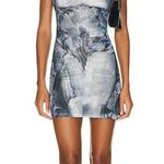 Miaou Anya Newsprint Mini Dress Gray Size L Photo 0