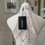 Pretty Little Thing NWT  White High Neck Lace Crochet Bodycon Mini Dress 4 Photo 3