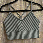 Glyder Premier Sports Bra Moss Green & Oatmilk Stripe XL NWOT Photo 0