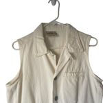Chico's Cargo Vintage Size 1 Medium White Cotton Boho Tropical Outdoor Vest Photo 1