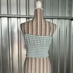 American Eagle Green and white gingham strapless top  women’s size medium Photo 4