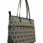 Michael Kors New! MK Logo Black Monogram Medium Tote Handbag Bag Photo 2