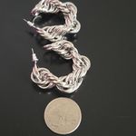 🆕️Elegant Silver Twisted Hoop Earrings Photo 2