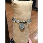Rustic Cuff Christian Faith Stretch Bracelet Silver & Clear Beads Charm Logo Photo 7
