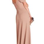 Birdy Grey  Dev V-Neck Cold Shoulder Evening Gown With Slit Crepe Taupe M READ Photo 1