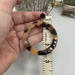 Tortoise Acrylic And Druzy Hoop Circle Earrings Black Photo 4