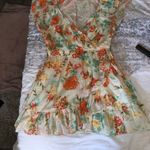 Cleobella Dress mini size small cotton floral orange cream lined Photo 5