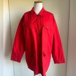 Liz Claiborne VTG Womens Red Barn Jacket Size Medkium Fisherman core Fall Photo 1