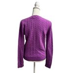 Ralph Lauren Lauren  Crew Neck Sweater Cable Knit 100% Cashmere Purple Medium M Photo 2
