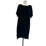 Eileen Fisher  Bateau Neck Short Sleeve Velvet High‎ Low Shift Dress Size Small Photo 2