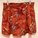 Worthington Kiara Floral Paperbag Shorts Large NWT Photo 2
