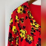 A pea in the pod  M Red Ruched Sides Dress with Yellow Flowers - Maternity Photo 3
