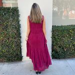 Anthropologie Anthropology Joie Burgundy plum maxi dress with button-up front and tiered skirt sz xs Photo 2