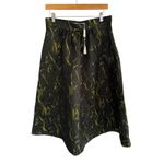 Max Mara Max Mara Cellula Logo Embroidered Jacquard Skirt Size 12 Black Green NWT Photo 4