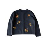 Susan Bristol Vintage 100% Wool Floral Embroidered Cardigan Size L Photo 4