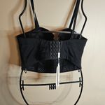 Charmian Women Rhinestone Push Up Bra Studded Gem Bustier Crop Top Black Size 2X Photo 1