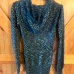 BKE Buckle  Green Hoodie Sweater M Mohair Blend Bodycon Lightweight Long Sleeve Photo 1