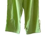 Dunes Lime High Rise Elastic Waist Wide Leg Y2K Capri Lightweight Pants M #1275 Green Size M Photo 2