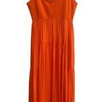 La Ligne NEW NWT  Vanessa 100% Silk Midi Dress Tangerine Orange Photo 2