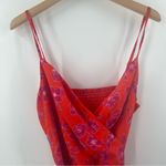 Eliza J  Dress Size 14 Midi Floral Spaghetti Strap Pink & Red Wedding Cocktail Photo 3