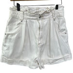 Free People  We the Free Oversized Paper Bag Pleated Balloon Shorts White Sz‎ S Photo 0