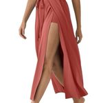 Halara NWT Breezeful High Waisted Tie Front Flowy 2 In 1 Maxi Skirt Size Medium Photo 1