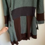 Anthropologie Patchwork cashmere wrap dress sweater brown floral embroidered size medium/large Photo 8