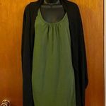 Delirious Black & Green Long Sleeve Dress with Attached Over Sweater Photo 2