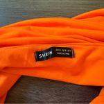 SheIn Neon Orange Halter Mini Dress Bodycon Ruched Bright Party Medium Photo 4