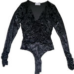 Lost + Wander Black Velvet Bodysuit NWOT Photo 0