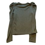 Chelsea and Violet  Olive Long Sleeve Puff Shoulder Top Women's Size Medium Photo 4