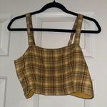 American Eagle  Yellow Plaid Crop Top Photo 0