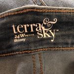 Terra & Sky Womens Jeans Size 24W Petite High Rise Skinny Jeans Distressed New Photo 6