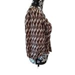 Open Edit  Striped Blouse Balloon Sleeve Boat Neck Lightweight ￼ Photo 3