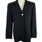 Akris Womens Size 4 Single Button Blazer Jacket Suit Black 100% Virgin Wool Job Photo 12
