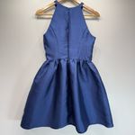 Wendy Bird Formal Party Dress Navy Blue Satin Halter Neckline Fit and Flare 2 Photo 8