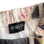 Orly Paris France Ecru Multi Chain Faux Suede Pleated Midi Skirt size 38 Photo 2