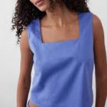 Banana Republic  WOMENS LINEN BLEND SQUARE NECK TANK BLOUSE BLUE NEW LARGE Photo 1