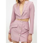NWT Nana Jacqueline‎ Stella Cropped Blazer Diamond Crystal Single Button Purple Size M Photo 2