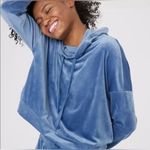 Aerie Offline By   Blue Velvet Crooped Hoodie Top Photo 0