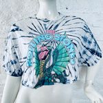 Rolling Stones Shirt cropped Women's Size M Divided White Cotton Band Tee Tie Dyed Cool Photo 1