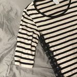 Design History  Black and Cream Striped Blouse Photo 4