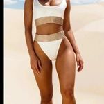 Pretty Little Thing  Cream Diamante Scoop Neck Sparkle Bikini Top Photo 1