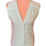 Vtg 70s mint green cardigan vest Size M Photo 0