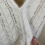 ZARA  Boho‎ Women's Ivory V-Neck Crochet Knit Sweater Tank Top Ties Size Small Photo 2